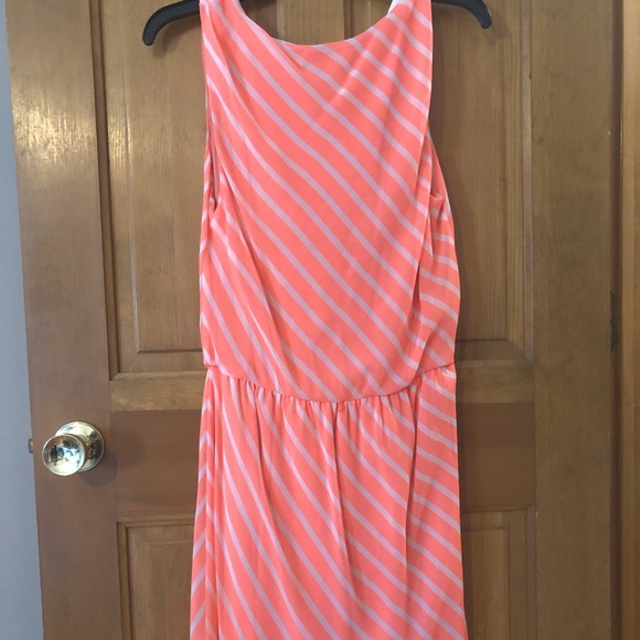 Coral striped dress - Picture 1 of 2
